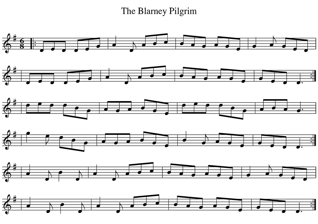Sheet music for The Blarney Pilgrim