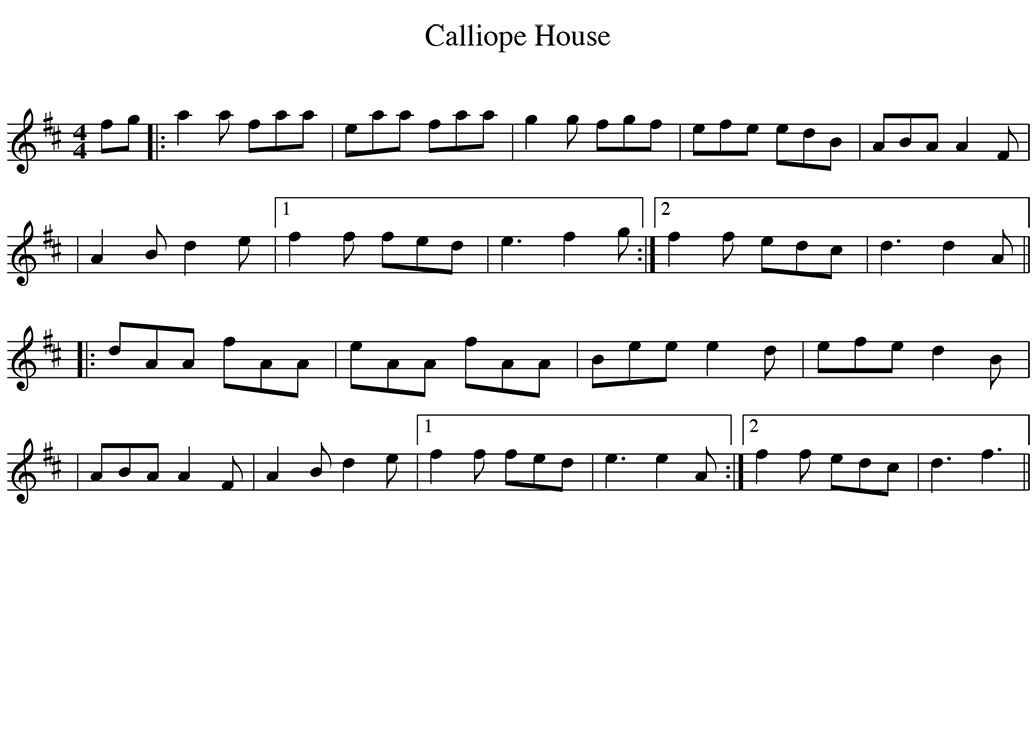 Sheet music for Calliope House