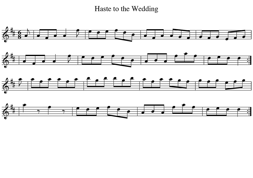 Sheet music for Haste To The Wedding