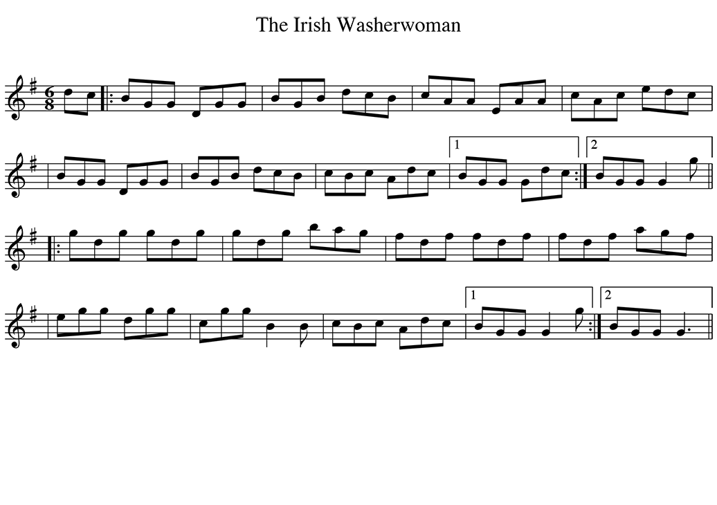 Sheet music for The Irish Washerwoman