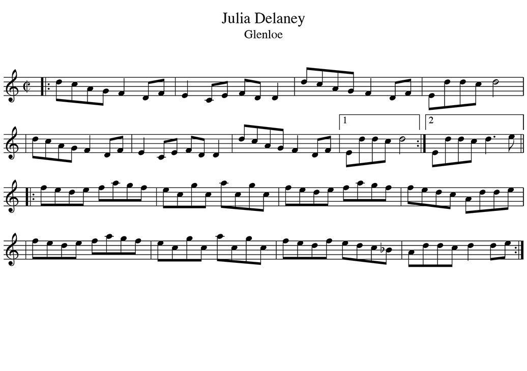 Sheet music for Julia Delaney