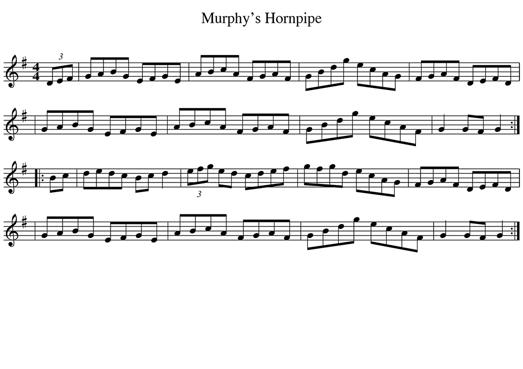 Sheet music for Murphy's Hornpipe