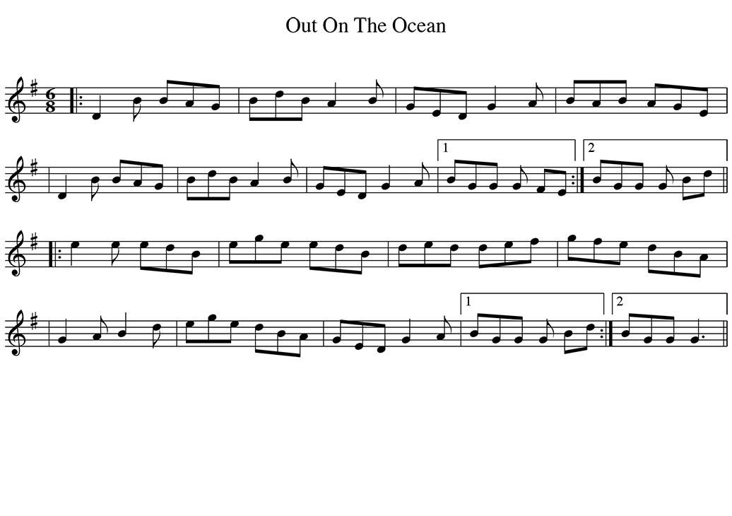 Sheet music for Out On The Ocean