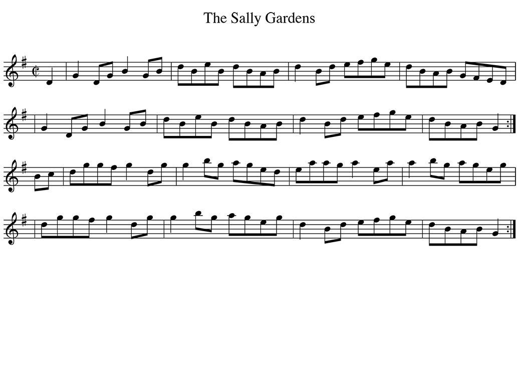 Sheet music The Sally Gardens