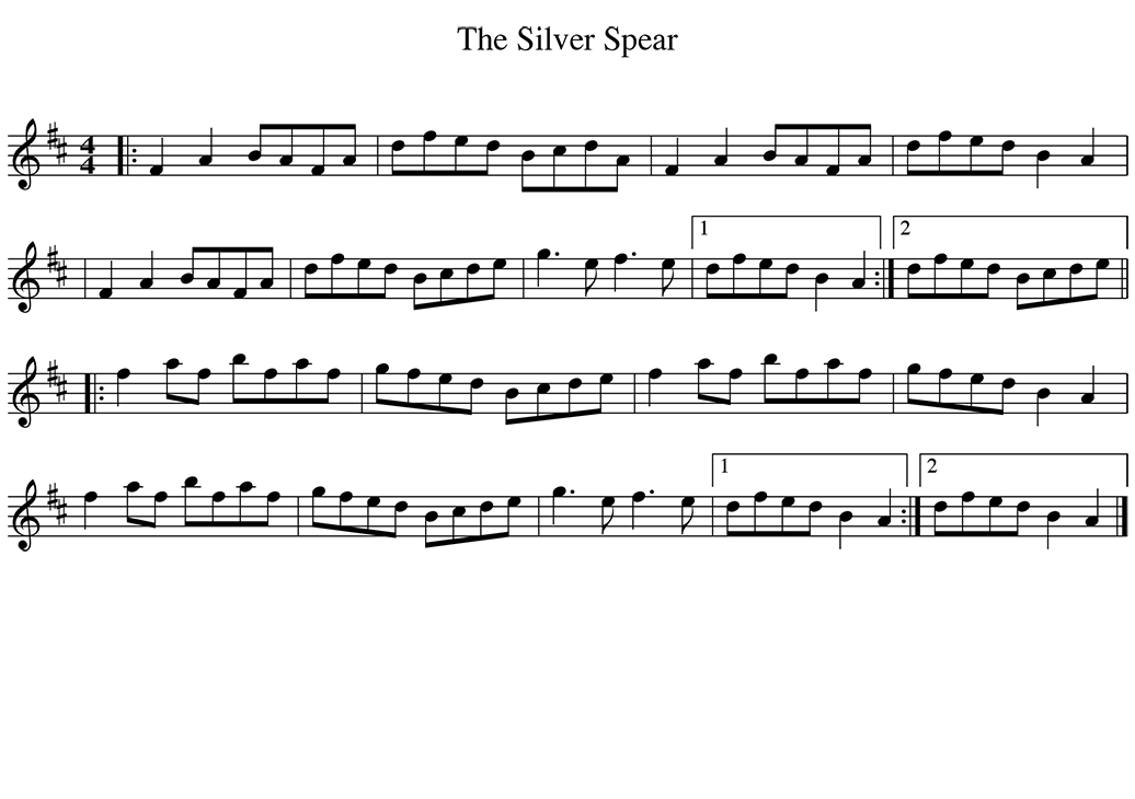 Sheet music for The Silver Spear