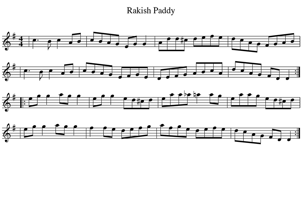 Sheet music for Rakish Paddy